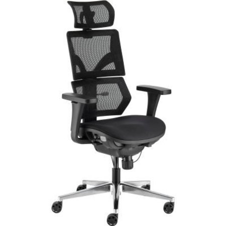 GEC Interion Mesh Back Chair with Seat Slider & Headrest, Black 695979